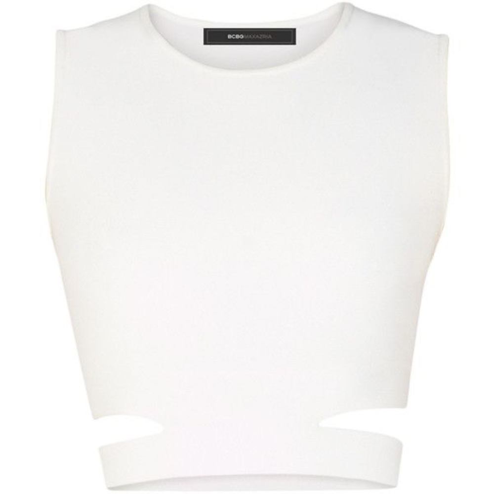 BCBGMAXAZRIA Clarissa Ties Tank, White crop top